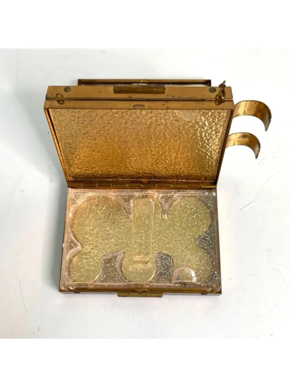Vintage 1940s Zell Fifth Ave Compact Carryall Purse Mirror Coins Lipstick Puff